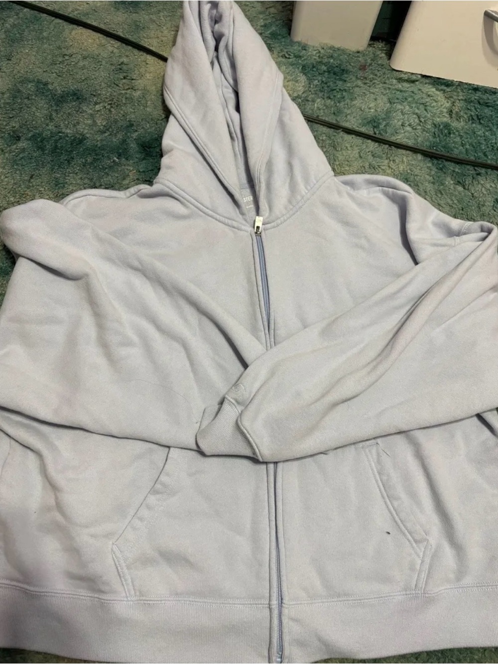 Hollister Light Blue Full-Zip Hoodie